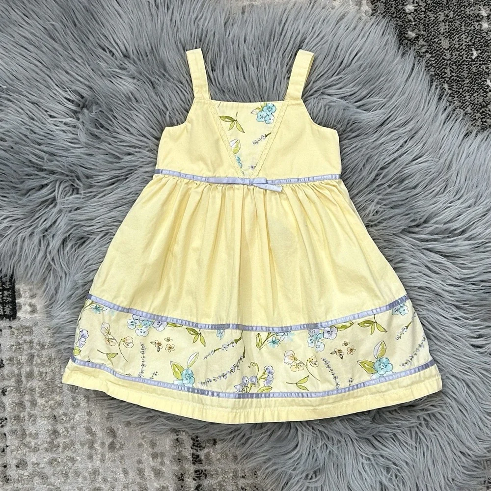 Gymboree Vintage Bonjour Provence Girls Floral Dress Size 12-18 Month